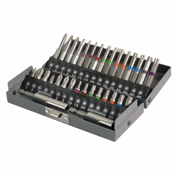 Dynaplus Bitset Professional 32-delig kleurgecodeerd metalen verpakking