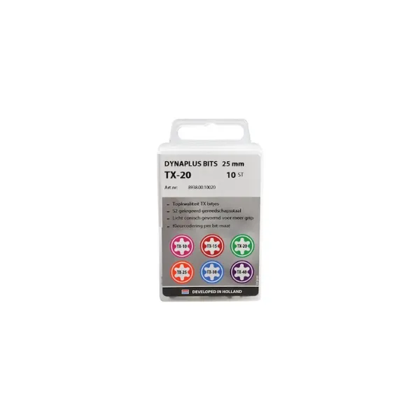 Dynaplus Bitjes | Lengte 25 mm | MIX TX-10 t/m TX-40 | 6 stuks