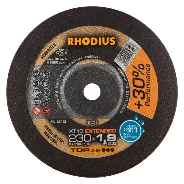 Rhodius XT10 Doorslijpschijf Staal/RVS
